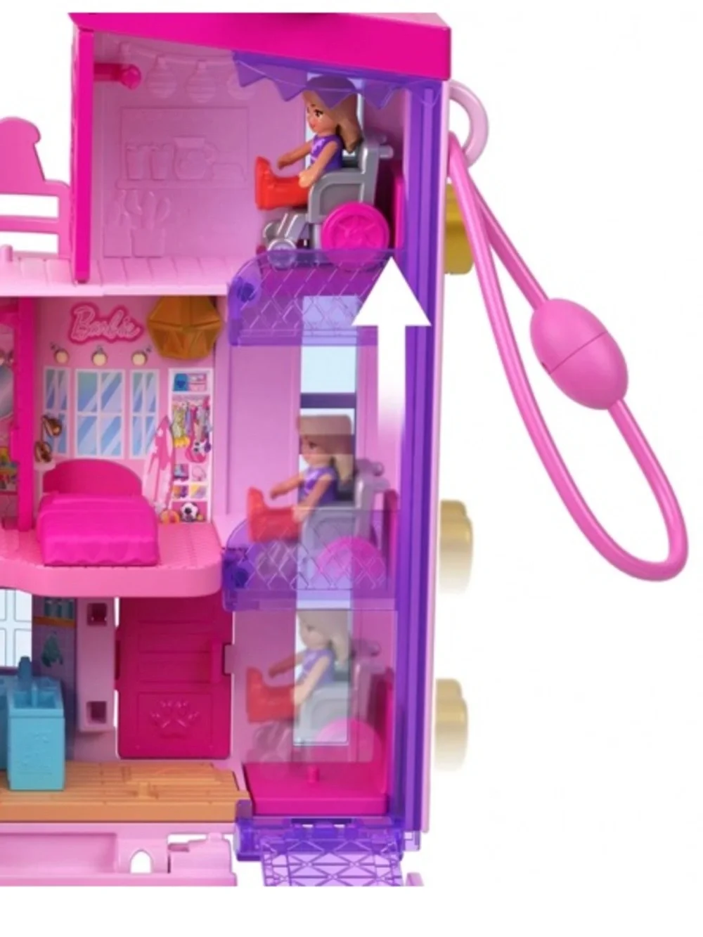 Poly Pocket Barbie Dream House Mini Playset Compact Dollhouse - Pink Mattel